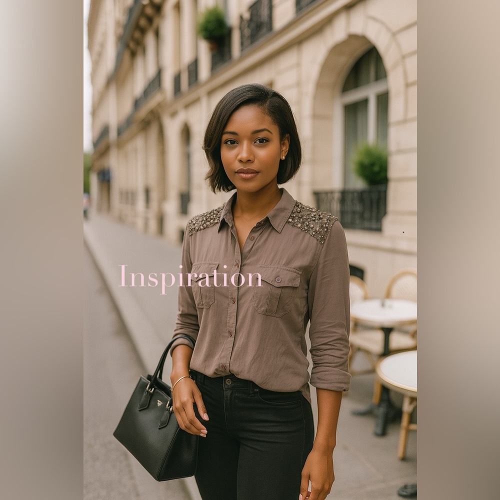 LOVE SAM silk - long sleeve top taupe